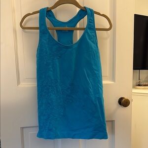 Blue Women's Floral Tank Top with Built In Bra